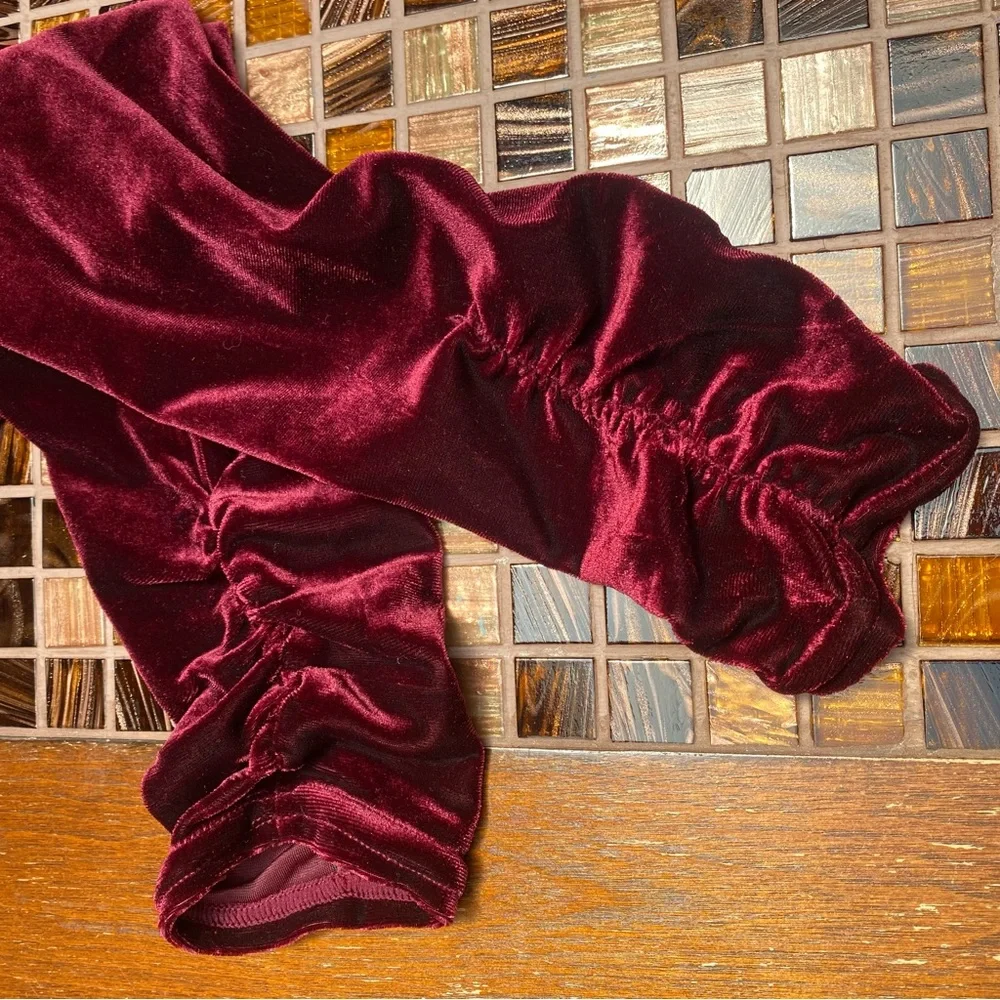Ralph Lauren Cotton Plaid Poplin Blouse and Velvet Leggings Set